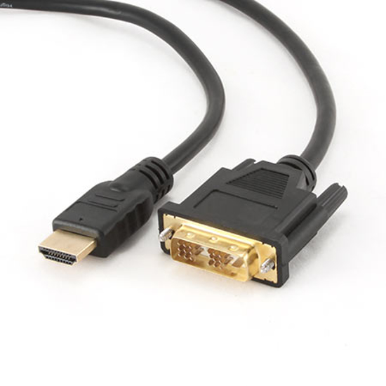 Picture of HDMI kabl, HDMItoDVI 5m M-M gold conn. BULK, GEMBIRD CC-HDMI-DVI-15
