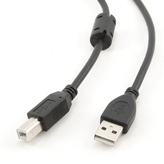 Picture of USB 2.0 kabal, CRNI 1,80m, A-B cable ferrite, GEMBIRD CCF-USB2-AMBM-6