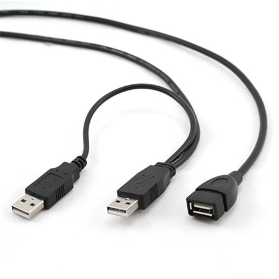 Picture of USB 2,0 DUAL kabal GEMBIRD A-plug A-socket, 1.8m, CCP-USB22-AMAF-6