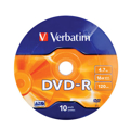 Picture of DVD-R, VERBATIM,4,7 GB,16X, spindle 10 kom,MATT SILVER