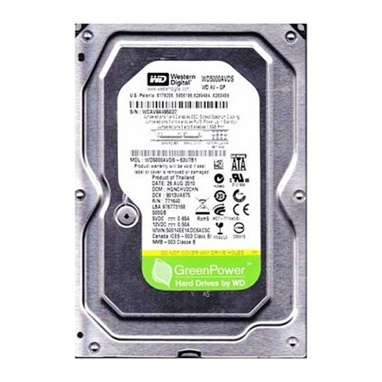 Picture of HDD 500GB WD5000AVDS-P  SATA2 32MB PULL AV-GP,PULL DRIVE;12MJESECI GARANCIJE