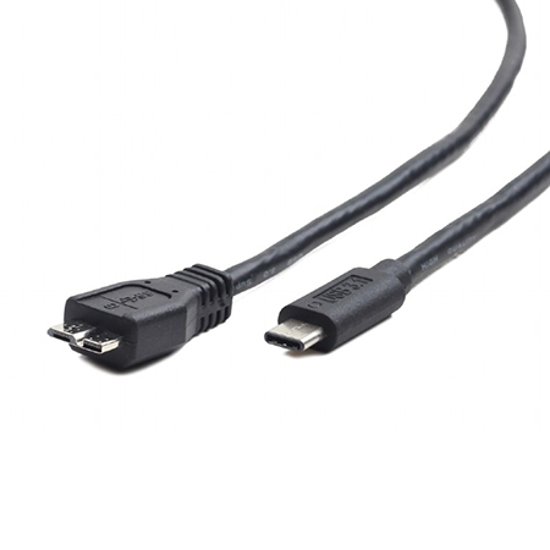 Picture of USB 3.0 kabal Type-C MicroBM/CM, 1m, BLACK, GEMBIRD CCP-USB3-mBMCM-1M