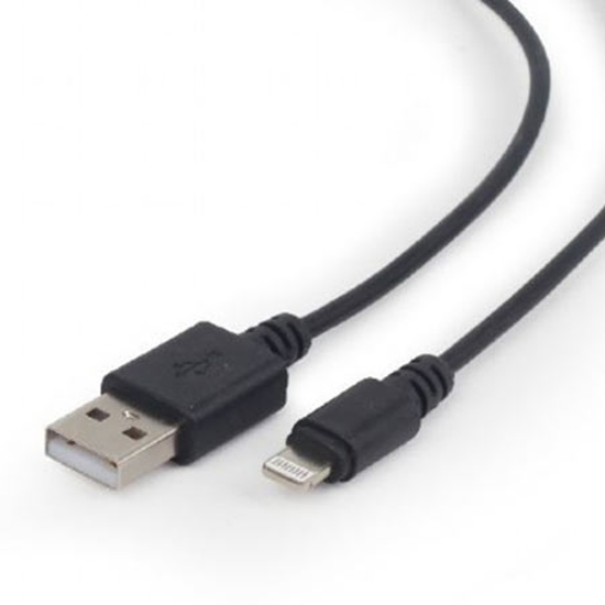 Picture of USB 2,0 kabal sync and charging iPhone, black, 0.5m, GEMBIRD CC-USB2-AMLM-0.5M