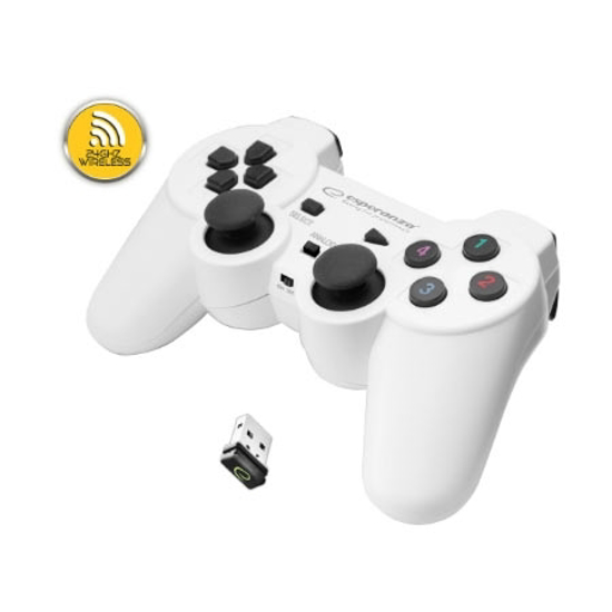 Picture of Game Pad ESPERANZA GLADIATOR, vibration, PS3/PC, wireless, white/black, EGG108W