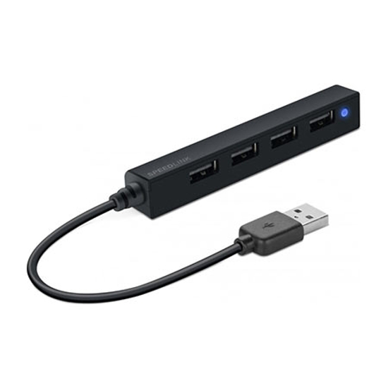 Picture of USB HUB, SPEEDLINK SLIM, 4-Port, USB 2.0, Passive, Black SL-140000-BK