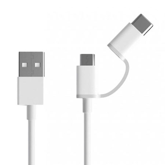 Picture of Kabl Xiaomi Mi ORG. USB-A to micro USB/Type C combo 30cm White SJV4083TY