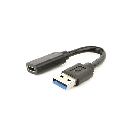 Picture of USB 3.1 AM to Type-C female adapter kabl, 10 cm, black, GEMBIRD A-USB3-AMCF-01