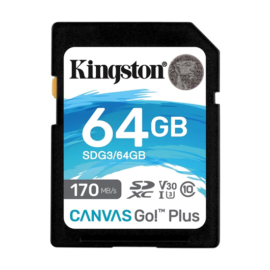 Picture of Kingston SD 64GB CanvasGoPlus SDXC,r/w:170/70MB/s SDG3/64GB