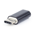 Picture of USB adapter iPhone (female) to Type-C (male), BLACK, GEMBIRD A-USB-CM8PF-01