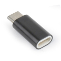 Picture of USB adapter iPhone (female) to Type-C (male), BLACK, GEMBIRD A-USB-CM8PF-01