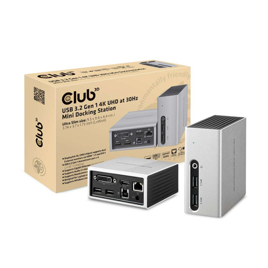 Picture of Docking station Club 3D USB TYPE A 3.1 GEN 1 4K UHD MINI DOCKING STATION CSV-3104D