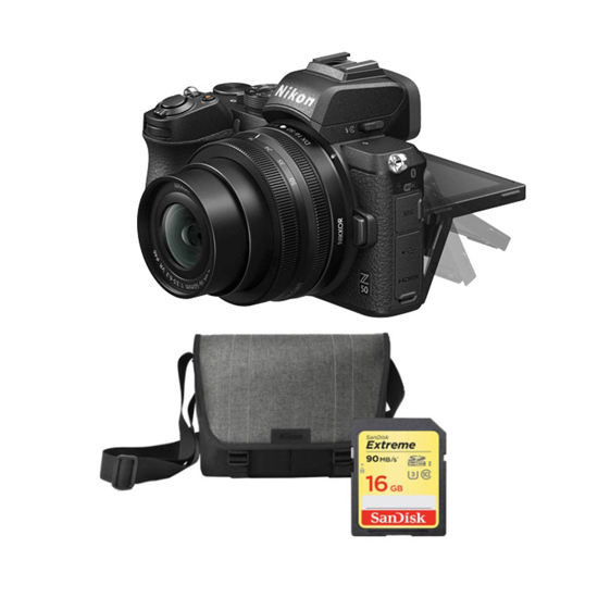 Picture of Fotoaparat NIKON Z50 + NIKKOR Z DX 16-50 VR + 50-250 VR objektivi + torbica+ kartica 16 GB
