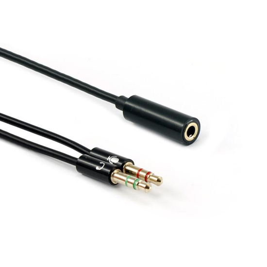 Picture of Audio adapter za slušalice 2x3,5mm 3pin male to 1x 3,5 mm 4pin female (mic/slušalice) Sbox