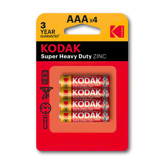 Picture of Baterija KODAK,RO3 AAA CINK KLORID 4/1, 1,5 V (887930953329)