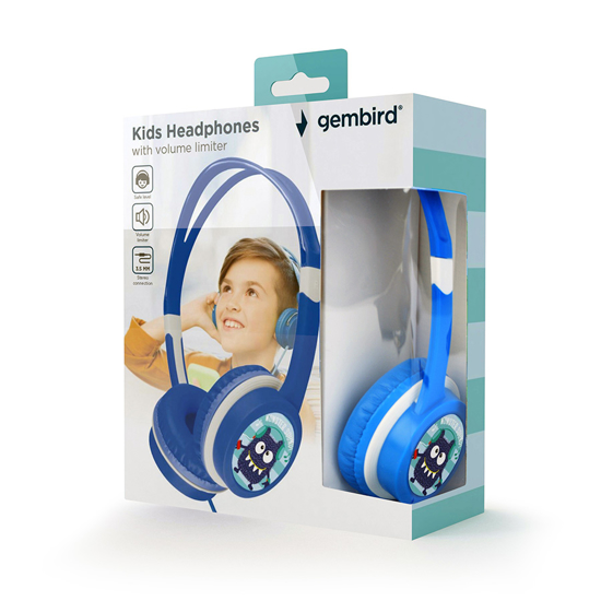 Picture of Slušalice GEMBIRD MHP-JR-B plave za djecu sa kontrolom jacine zvuka