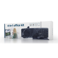 Picture of Tastatura + miš + podloga + slušalice office GEMBIRD, KBS-UO4-01, multimedia USB, USA layout