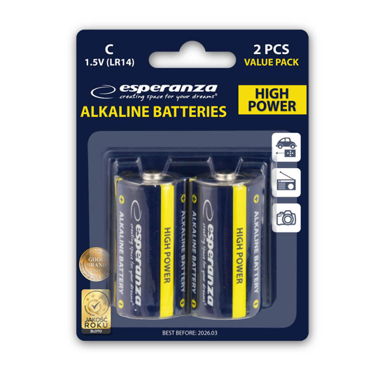 Picture of Baterije ESPERANZA ALKALINE BATTERIES C LR14 2 kom. EZB107