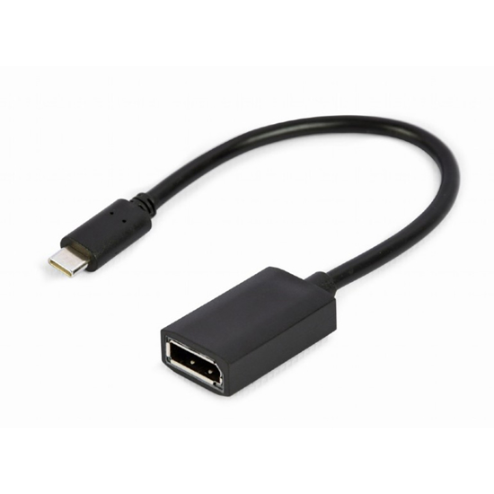 Picture of USB adapter Type-C to DisplayPort, 4K, 15 cm, black, GEMBIRD A-CM-DPF-02