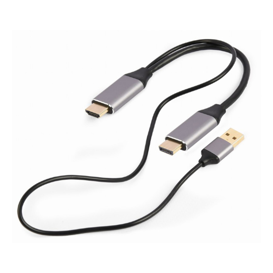 Picture of HDMI adapter GEMBIRD Active 4K HDMI male to DisplayPort male adapter cable, 2 m, black, A-HDMIM-DPM-01