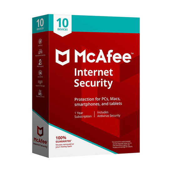 Picture of McAfee Internet Security 10 Devices 1 Year