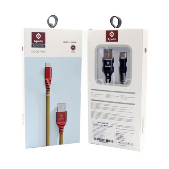 Picture of DATA CABLE APOLLO W03 TYPE C GREY