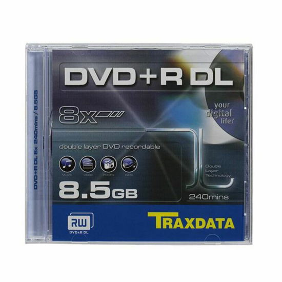 Picture of DVD+R DL, TRAXDATA,8,5 GB,8X,BOX 1