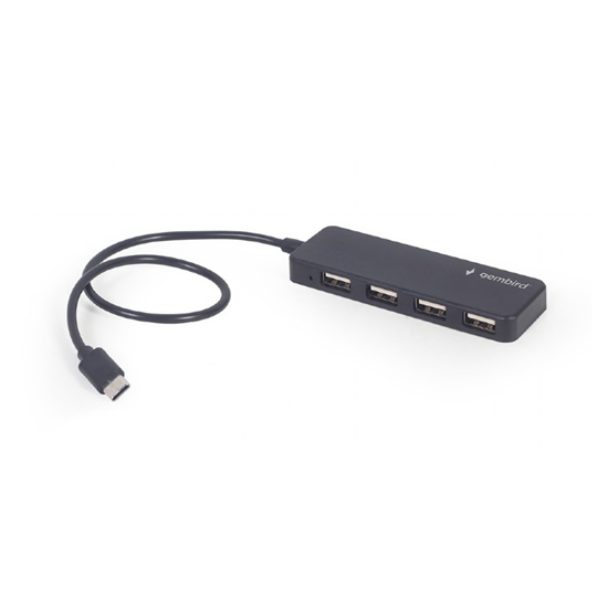 Picture of USB HUB Type-C 4-port GEMBIRD, black, UHB-CM-U2P4-01