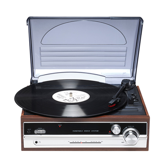 Picture of Denver gramofon VPR-190MK2 retro, FM stereo. Zvučnici, 3,5mm ulaz za slušalice. Keramička igla. Boja smeđa