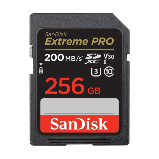 Picture of SanDisk SDXC 256GB Extreme Pro 200MB/s V30 UHS-I Class10 U3 V30  SDSDXXD-256G-GN4IN