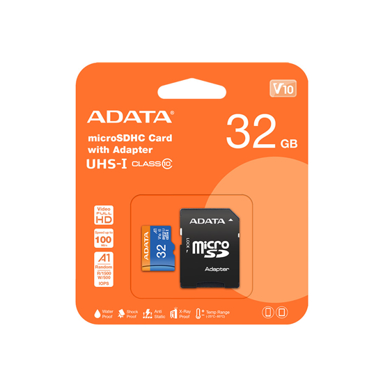 Picture of MICRO SD ADATA 32GB Premier A1 + ADP CLASS 10 AUSDH32GUICL10A1-RA1 