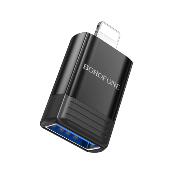 Picture of USB adapter BOROFONE BV18 iPhone/lightning male to USB female USB2.0 black
