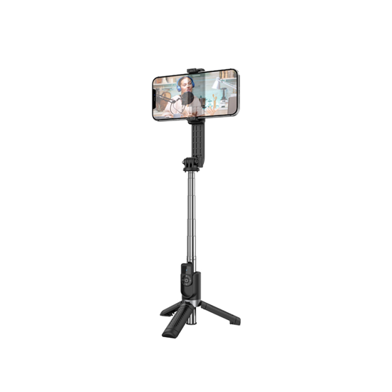 Picture of Stativ tripod selfie za mobitel do 7" + daljinski bluetooth BOROFONE BY9 Streamer mini live broadcast black