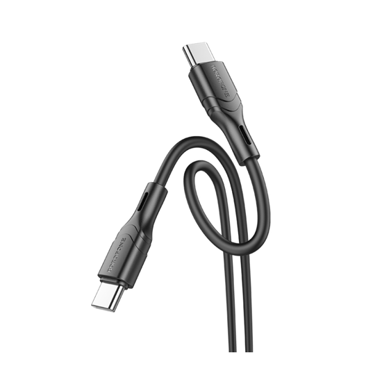 Picture of USB kabal BOROFONE BX99 Method 60W, 3A silicone charging data cable 1m, Type-C to Type-C, black