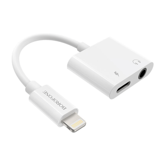 Picture of USB audio adapter iPhone/lightning to 3.5 BOROFONE BV12 Digital audio converter white