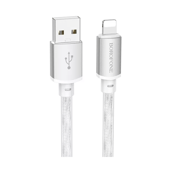 Picture of USB kabal BOROFONE BX95 Vivid PD silicone charging data cable 1m, 20W iPhone/lightning silver