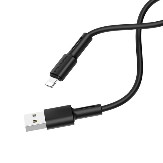 Picture of USB kabal BOROFONE  BX31 Soft silicone charging data cable 1m, 2,4A for iPhone/lightning black