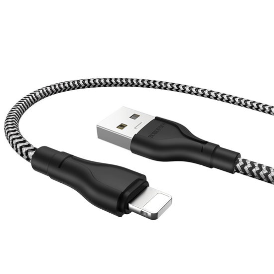 Picture of USB kabal BOROFONE BU39 Rio Transparent Discovery Edition charging data cable 1,2m, 2,4A iPhone/lightning black
