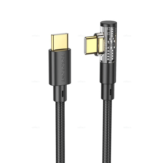 Picture of USB kabal BOROFONE BU39 Rio Transparent Discovery Edition charging data cable Type-C black 1,2m, 2,4 A