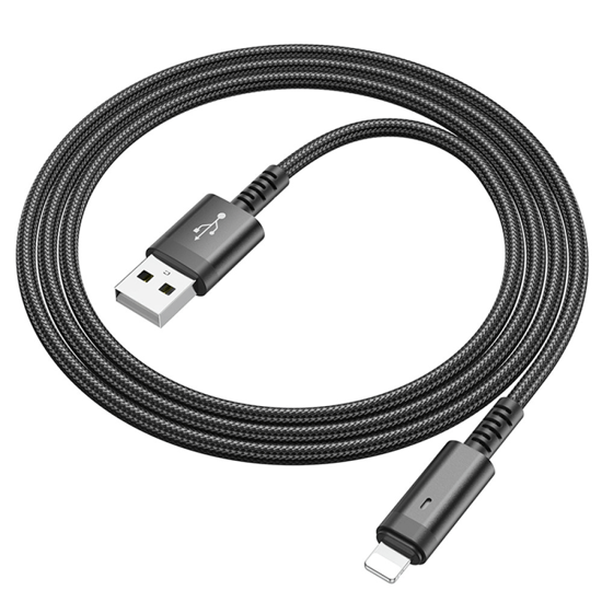 Picture of USB kabal BOROFONE BU38 Leader intelligent power-off charging data cable 1,2m, 2,4A iPhone/lightning black