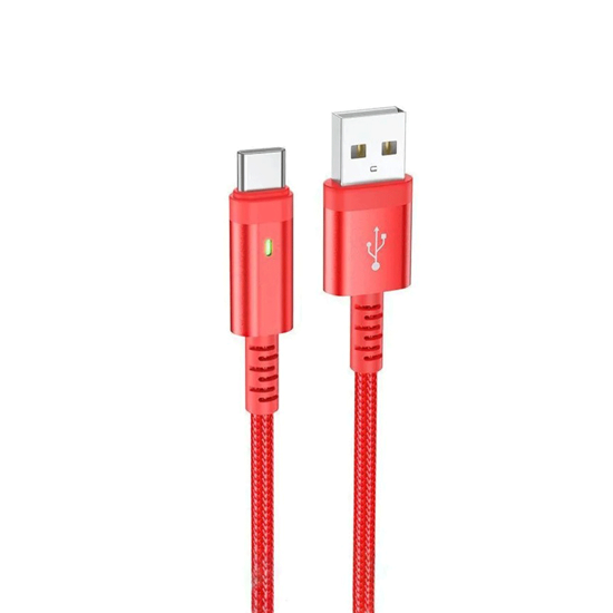Picture of USB kabal BOROFONE BU38 Leader intelligent power-off charging data cable Type-C red 1,2m, 3A