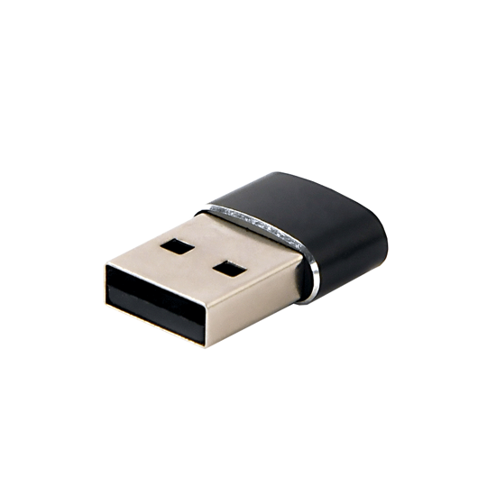 Picture of USB 2,0 adapter USB2.0 AM to Type-C female black, GEMBIRD A-USB2-AMCF-02