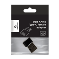 Picture of USB 2,0 adapter USB2.0 AM to Type-C female black, GEMBIRD A-USB2-AMCF-02