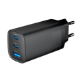 Picture of USB punjač 2xType-C + 1xUSB-A fast charger, 65W PD, back GEMBIRD, TA-UC-PDQC65-01-BK