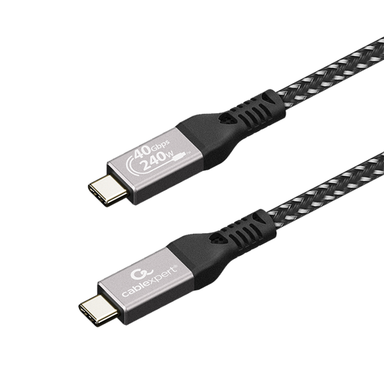 Picture of USB USB4 Gen 3x2 kabl 240W, 40 Gbps Type-C to Type-C  Power Delivery (PD) charging & data cable, 1.5 m GEMBIRD CCBP-USB4-CMCM240-1.5M