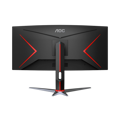 Picture of MONITOR AOC 34"" Gaming CU34G2XP 34” Curved VA, 21:9, 3440x1440, 180Hz, 1ms, 430 cd/m2, 4000:1, HDMI, DP, PbP, PiP, Ergonomic, Black-Red, VESA 3y