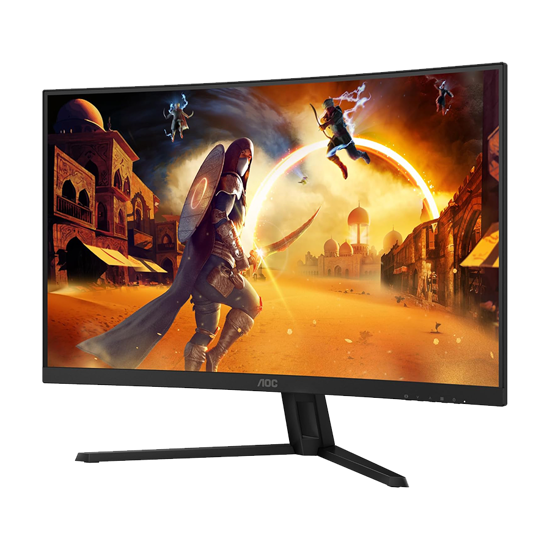 Picture of MONITOR AOC Gaming CQ32G4VE Curved 31.5” FAST VA, 16:9, 2560x1440, 180Hz, 0.5ms, 300 cd/m2, 3500:1, Audio, HDMI, DP, Tilt, Black-Red, VESA 3y