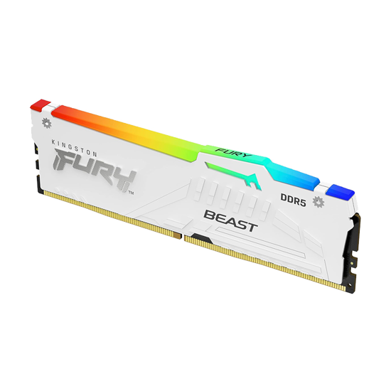 Picture of Kingston 32GB 5200MHz DDR5 W. White RGB, CL40, 288-pin, XMP, EXPO KF552C40BWA-32