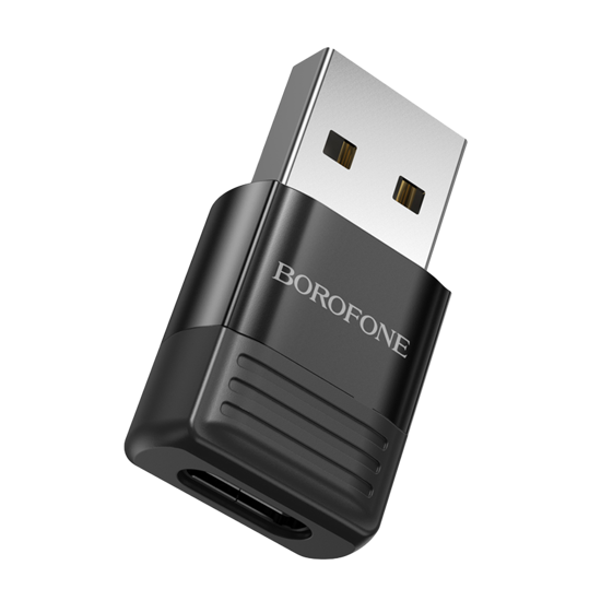 Picture of USB adapter BOROFONE BV18 USB male to Type-C female USB2.0 adapter black
