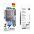 Picture of USB punjač sa kablom 1m USB to Type-C BOROFONE BAS51A Absolute dual-port charger set Type-C black