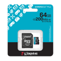 Picture of Micro SDXC card Kingston 64GB Canvas GoPlus Gen.4 200MB/s A2 U3 V30 Card + Adapter SDCG4/64GB 